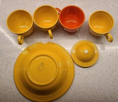 Vintage Fiestaware Mixed Lot Of Damaged Pieces For Craft Project Or Upcycling • $19