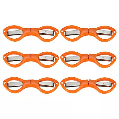 6 Pcs Folding Scissors Non-Rust Portable Mini Scissors Travel Small Shear Orange • $11.85