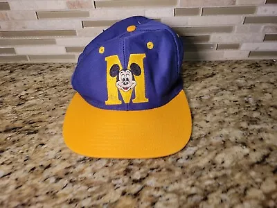 Vintage Mickey Mouse Goofy’s Hat Co Cap  Purple Yellow Disney Adjustable  • $17.08