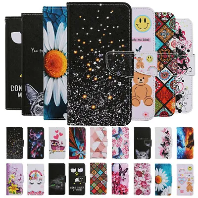 For Huawei Y5P Y5 Y6 Y6S Y7 2019 Patterned Leather Wallet Flip Phone Case Cover • £7.91