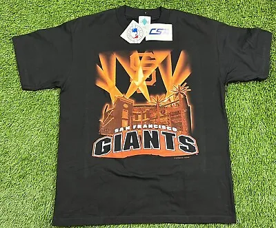 NWT'S Vintage 90's San Francisco Giants MLB T-Shirt Men's L Pac Bell Park Black • $30.59