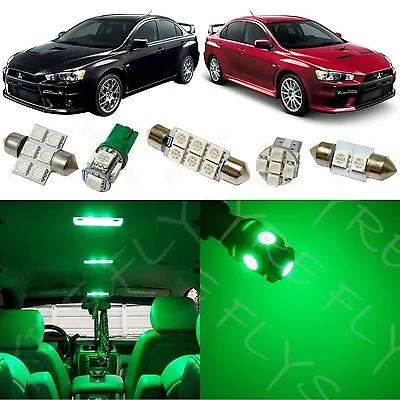 6x Green LED Lights Interior Package Conversion Kit For Lancer Evo X #ML3G • $18.61