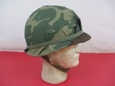 Post-Vietnam M1 Ground Troop Helmet Complete W/Liner  Woodland Cover Dtd 1984 #3 • $106.99