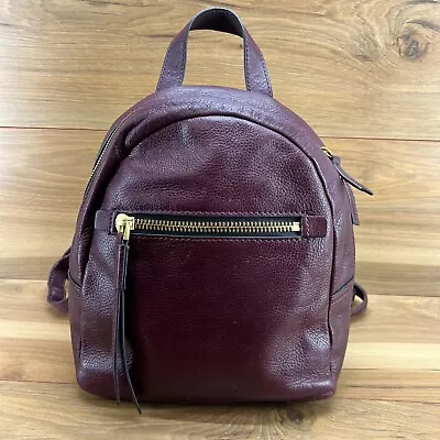 Fossil Megan Mini Backpack Burgundy Leather Zip Bag • $39.88