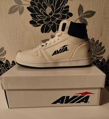 New AVIA Mens White Black Trainers Mid Top Retro Casual Shoes  UK 8 EU 41  • £20