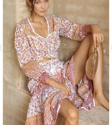 $200 • Buy Arnhem Lucia Blouse And Skirt - Desert Rose - Size 12