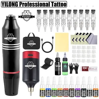 Wireless Coreless Motor Tattoo Gun Make Up Pen Machine Beginner Kit 1200mAh • $44.99