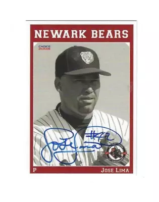 Autographed Signed JOSE LIMA Newark Bears 2008 Choice Card #06 W/COA • $9.99