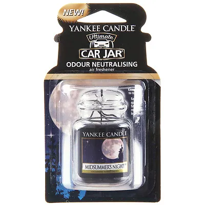 Yankee Candle Jar Car Home Hanging Air Freshener Freshner Scent MIDSUMMERS NIGHT • £5.99