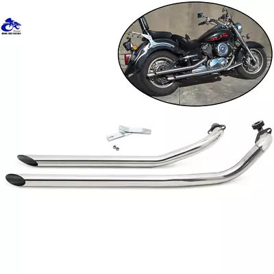 $193.98 • Buy V Star 1100 Classic Custom Polish Shortshots Staggered Exhaust Pipes 1999-2009