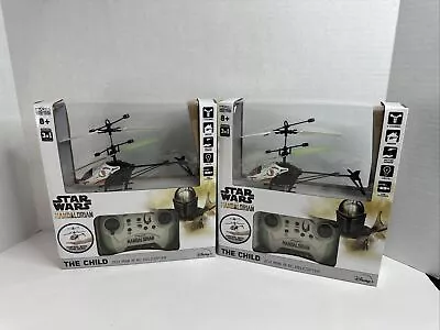 Star Wars Mandalorian Baby Yoda 2CH Mini IR RTF Electric RC Helicopter Lot Of 2 • $24.99