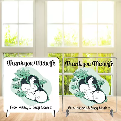 Personalised Thank You Midwife Nurse Gift Hospital NHS Clear Acrylic MDF Stand • £4.99