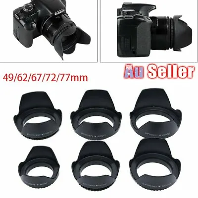 $11.88 • Buy 49/62/67/72/77mm Digital Camera Flower Lens Hood For Universal Canon Nikon Sony