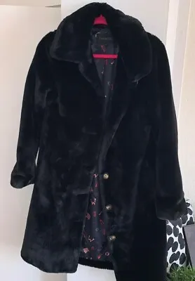 New Oakwood Black Faux Fur Coat (Ladies XS) • £60