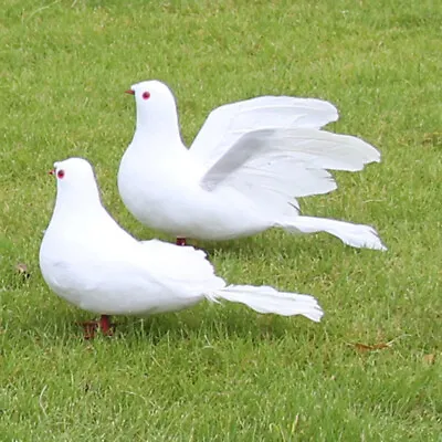 £3.90 • Buy Artificial Simulation Peace Dove Foam Feather Birds Wedding Crafts OrnamentDS