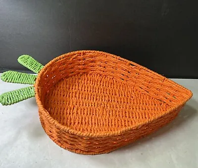 Carrot Shaped Woven Easter Basket Serving Platter • $15