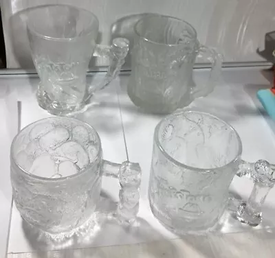 Complete Set Of 4 Vintage 1993 McDonalds Flintstones Glass Mugs Cups RocDonalds • $14.99