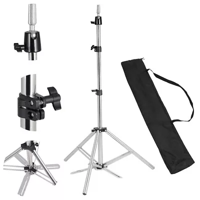 Adjustable Tripod Stainless Steel Salon Holder Hairdressers Mannequin Head Stand • $34.90