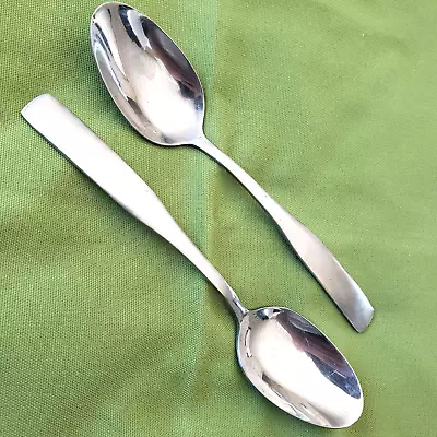 Cambridge Stainless 2 Soup Spoons Madison Pattern 7 1/4  Satin Plain • $6.99