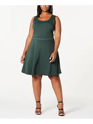 $5.99 • Buy Rosie Harlow Womens Green Sleeveless Above The Knee Fit + Flare Dress Size: 1X