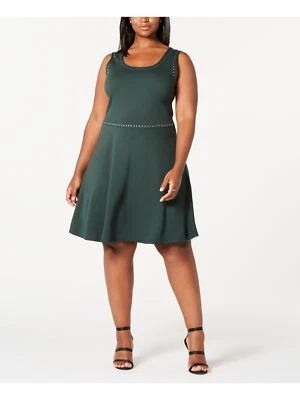 $5.99 • Buy Rosie Harlow Womens Green Sleeveless Above The Knee Fit + Flare Dress Size: 1X