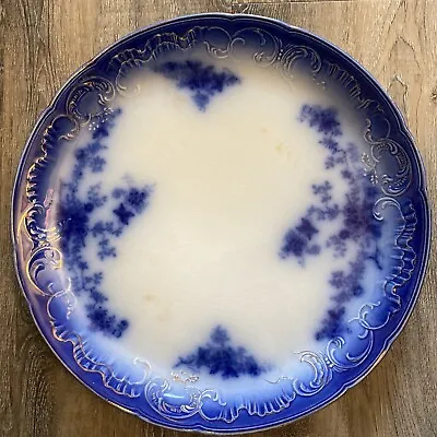 Large Antique Wheeling Pottery LaBelle Flow Blue Charger 14.5” Diameter  (Read) • $110