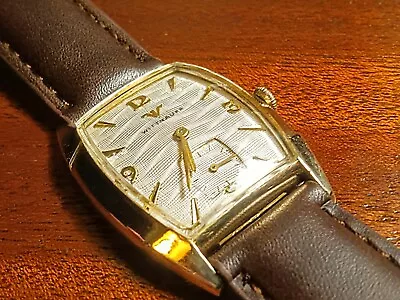 Vintage Wittnauer Longines Gold Mechanical Men's Tank Watch 17 Jewels Cal 11B VG • $79