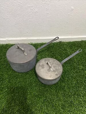 Two MAGNALITE  Hard Anodized Aluminum Saucepans With Lids - Made In USA 1qt 2qt • $39