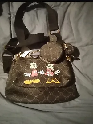 Primark  Disney Mickey & Minnie Black &Rose Gold  Cross Body Bag Rare • £26.99