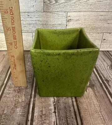 Haeger #3716 Pottery Planter Green Speckled MidCentury Modern Vase VTG • $7.50