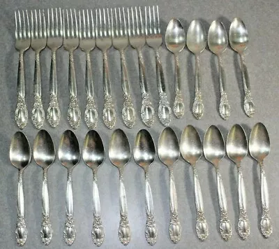 24 Vintage Community Ballad Silver Plate Tea Spoons & Dinner Forks Lot #45 • $19.99