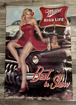 Miller High Life Beer Promo Store Poster Sexy Girl Red Dress Pinup 2005 • $19.99