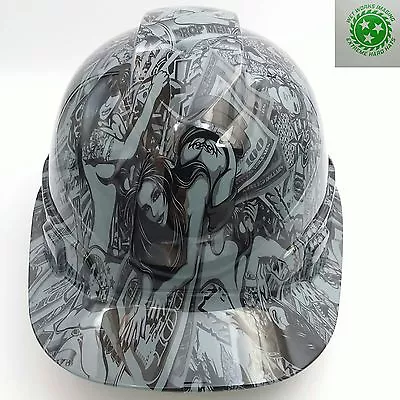 $39.99 • Buy Hard Hat Custom Hydro Dipped ,HUSTLER GIRLS  STEEL GREY BULLARD OSHA APPROVED