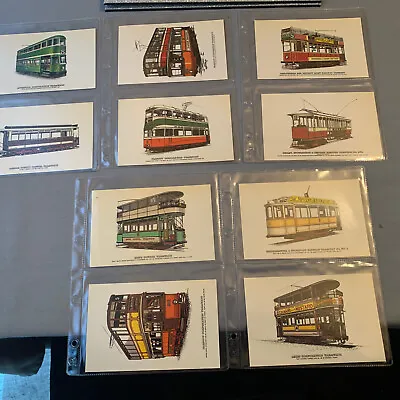£10 • Buy Tram Postcards 10 Joblot Technical Data On The Back, Glasgow, Leeds, Erith,