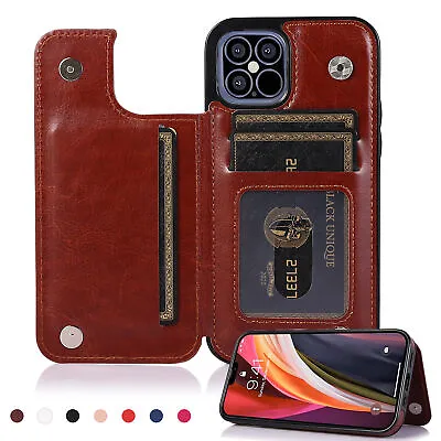 $3.99 • Buy For IPhone 13 Pro Max 12 11 XR XS 8/7 Wallet Card Holder Leather Flip Case Cover