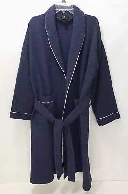 Bill Blass - Black Label Navy Blue Thick Bath Robe & Belt - Mens One Size Fit • $41.64