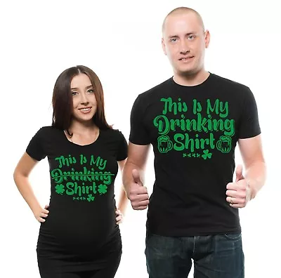 ST Patrick's Day Drinking Shirts Funny Dad Maternity Mom Pregnancy T-Shirt Paddy • $33.43