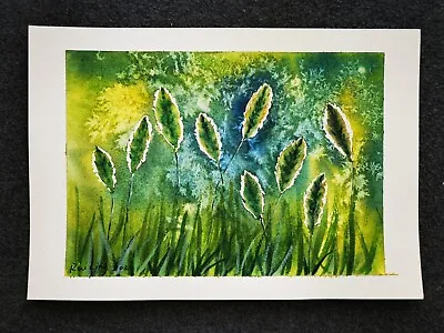 Original Art Work Water Colour And Salt Painting Of Plant  • $28