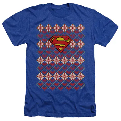 $24.95 • Buy SUPERMAN CHRISTMAS SWEATER Licensed Adult Men's Heather Tee Shirt SM-3XL