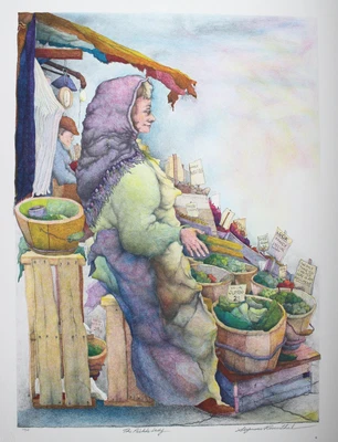 $600 • Buy Seymour Rosenthal, The Pickle Lady, Lithograph, Signed And Numbered In Pencil