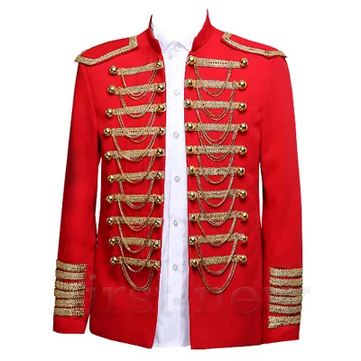 Men's Light Cavalry Jacket Artillery Army Tunic Steam Drummer Punk Coat Tops • £34.79