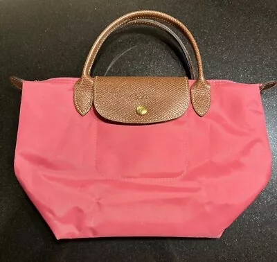 Longchamp Le Pliage Dark Pink Nylon Tote Small Bag Excellent • $39.99