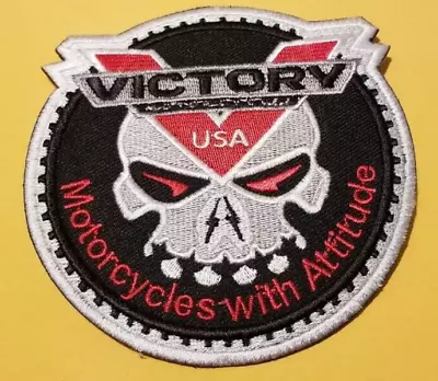 3 Victory Motorcycles With Attitude Worldwide Ship Embroidered Patch * • $19.99