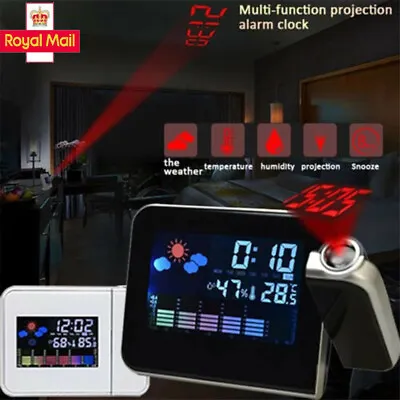 £9.45 • Buy Smart Alarm Clock USB Digital Projection Temperature Time Projector LED Bedside