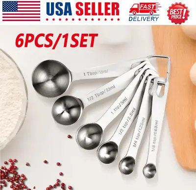  Stainless Measuring Steel 18/8 Spoons Set Cups And Quality-01Piece Heavy Duty • $5.98