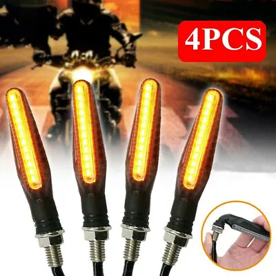 4PCS Motorcycle Led Turn Signal Indicator Blinker Amber Lights Universal Durable • $12.99