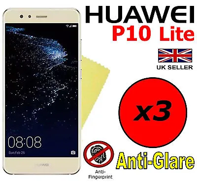 3x HQ MATTE ANTI GLARE SCREEN PROTECTOR COVER FILM GUARD FOR HUAWEI P10 LITE • £3.34