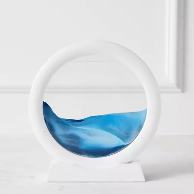 Zgallerie Sand Art Picture Round Glass Deep Sea Blue - New • $35