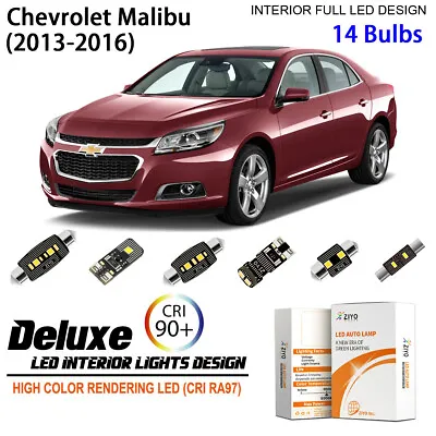 LED Interior Light Kit For Chevrolet Malibu 2013-2016 White LED Dome Light Bulbs • $23.40