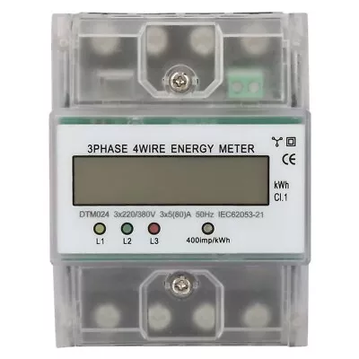 5-80A Energy Consumption Digital Electric Power Meter 3 Phase 4P KWh Meter ▷ • $33.89